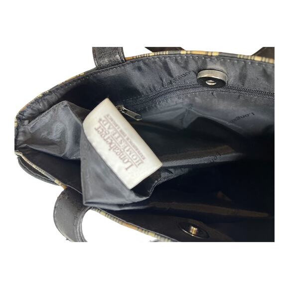 Longaberger Handbag Shoulder Bag Coffee Cup Themed Purse Black Brown Gold Vtg - Picture 4 of 8